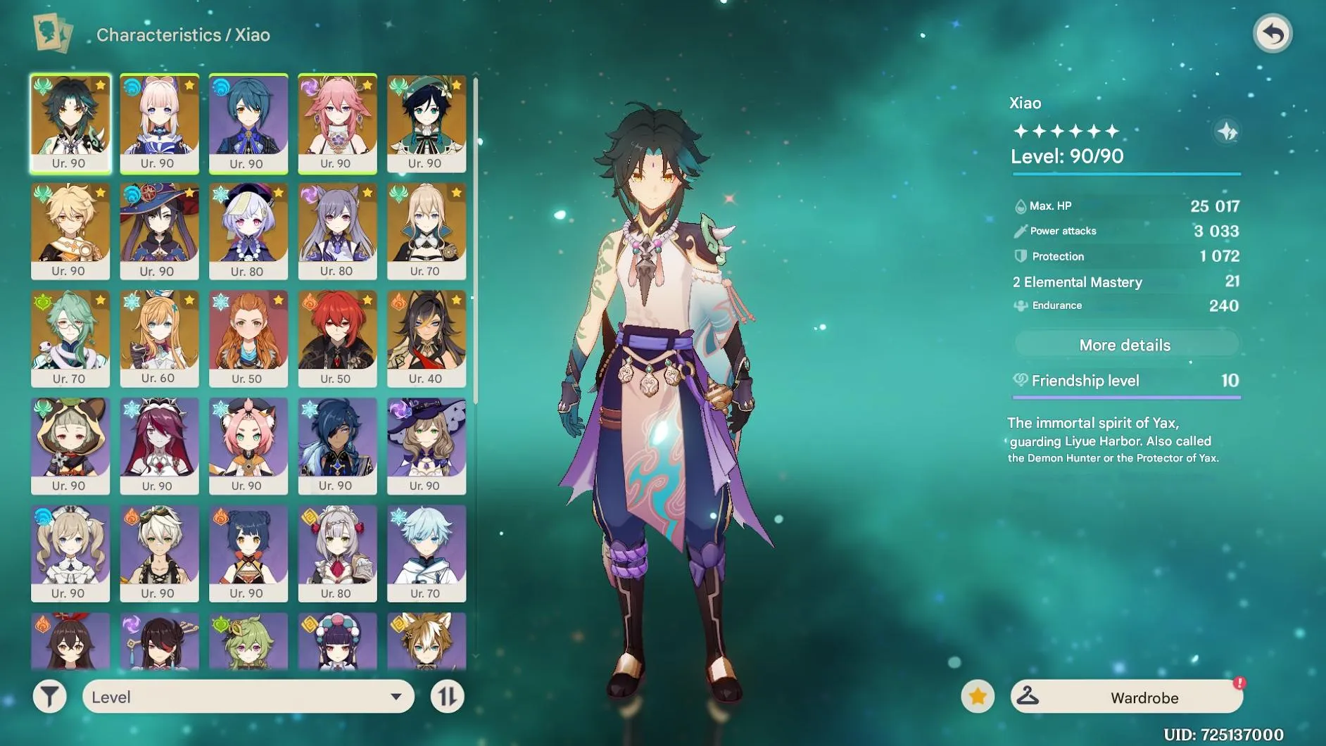 GI1013 Xiao C6 DPS Account with 39 Legendary, Signature Weapons for Xiao Venti Bai Zhu Yae Miko Kokomi Escoffier 